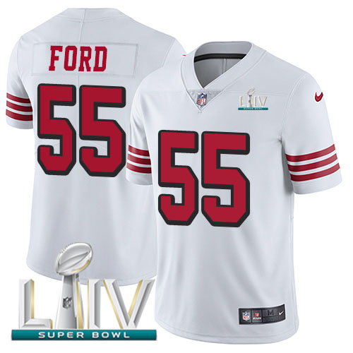 San Francisco 49ers Nike #55 Dee Ford White Super Bowl LIV 2020 Rush Youth Stitched NFL Vapor Untouchable Limited Jersey->youth nfl jersey->Youth Jersey